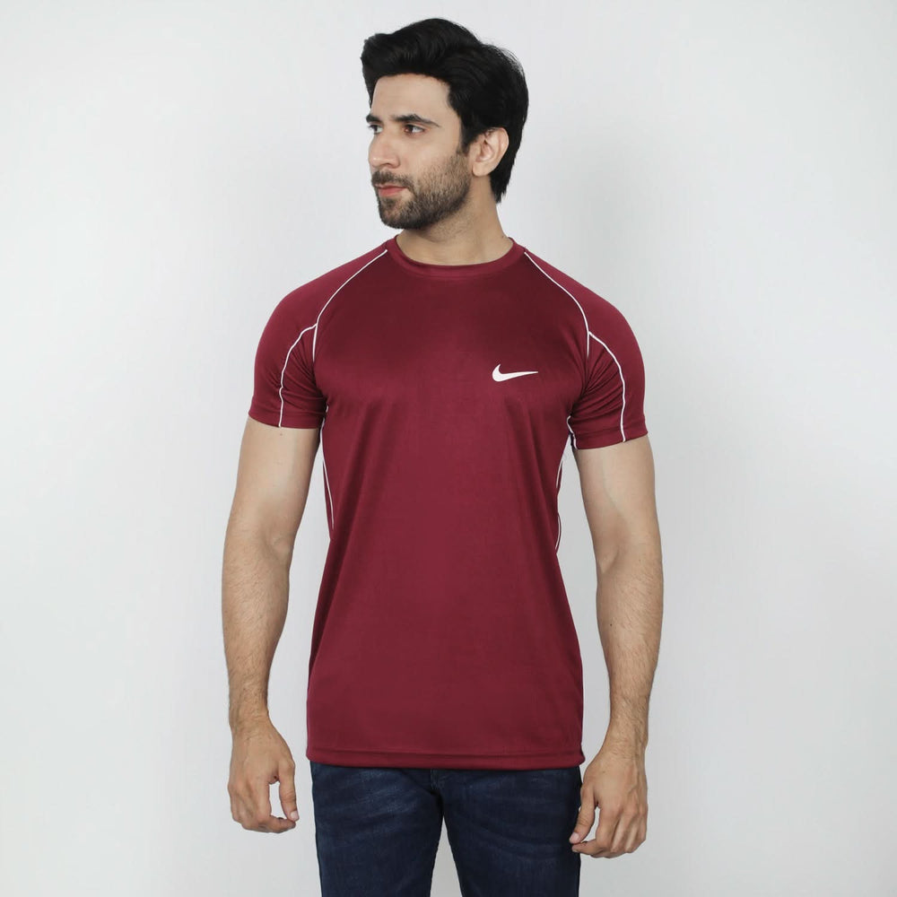 Men's Round Neck Half Sleeves T-Shirt - Maroon, Men's T-Shirts & Polos, Chase Value, Chase Value