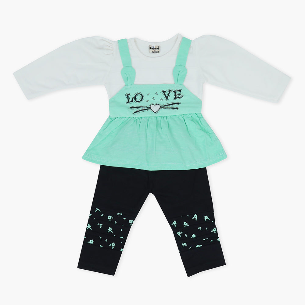 Girls Tights Suit - Cyan, Girls Suits, Chase Value, Chase Value