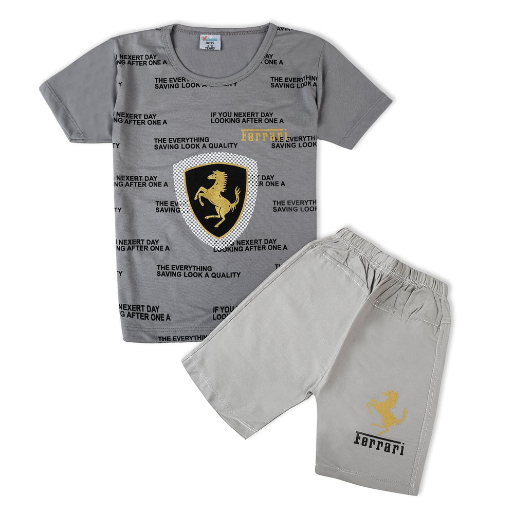 Valuable Boys Half Sleeves Suit - Grey, Boys Sets & Suits, Chase Value, Chase Value