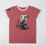 Boys Printed Half Sleeves T-Shirt - Tea Pink, Boys T-Shirts, Chase Value, Chase Value