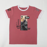 Boys Printed Half Sleeves T-Shirt - Tea Pink, Boys T-Shirts, Chase Value, Chase Value