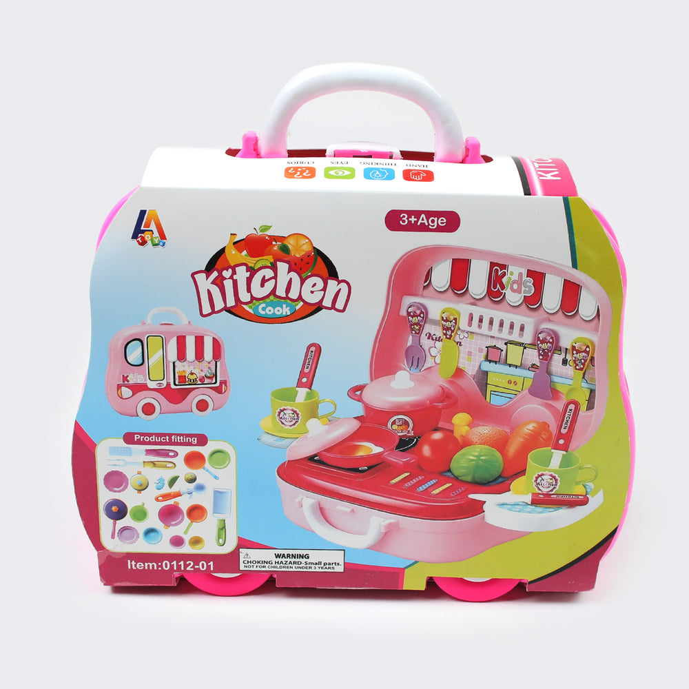 Kitchen Set 0112-01 - Pink, Kids Cosmetic & Kitchen Sets, Chase Value, Chase Value