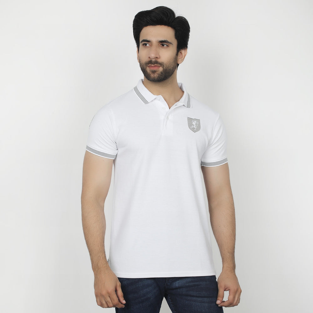 Men's Half Sleeves Polo T-Shirt - White, Men's T-Shirts & Polos, Chase Value, Chase Value