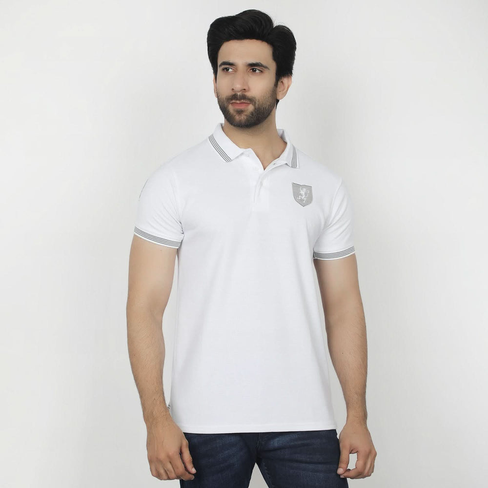 Men's Half Sleeves Polo T-Shirt - White, Men's T-Shirts & Polos, Chase Value, Chase Value