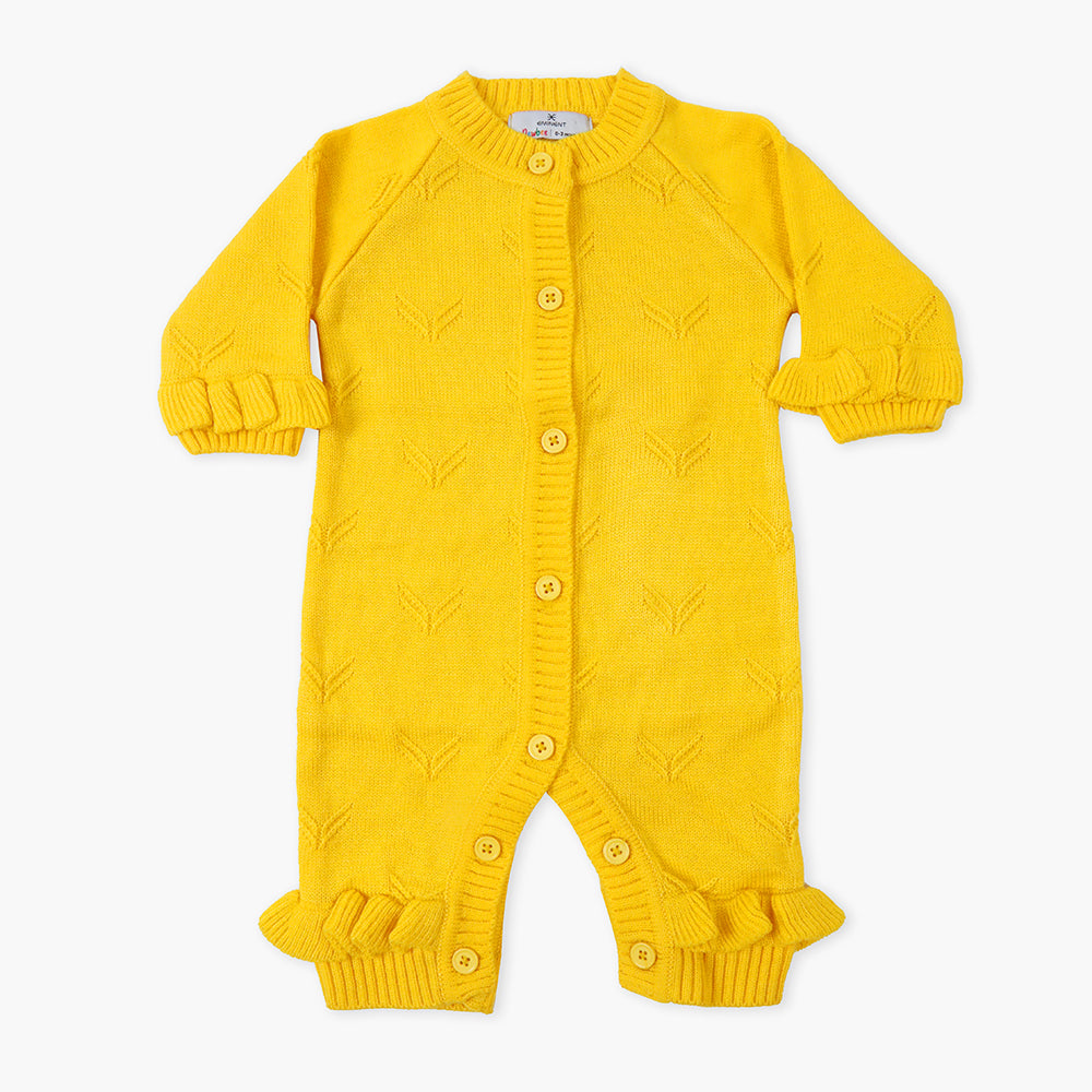 Newborn Girls Sweater - Yellow, Newborn Girls Winterwear, Chase Value, Chase Value