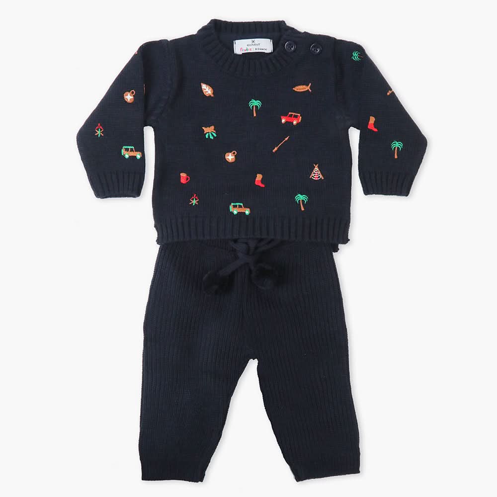 Newborn Girls Sweater - Navy Blue, Newborn Girls Winterwear, Chase Value, Chase Value