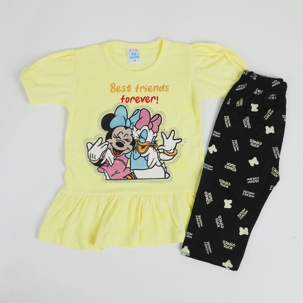 Girls Half Sleeves Suit - Yellow, Girls Suits, Chase Value, Chase Value
