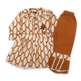 Girl Embroidered Shalwar Suit - Dark Fawn, Girls Shalwar Kameez, Chase Value, Chase Value