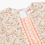 Newborn Girls Half Sleeves Frock - Orange, Newborn Girls Frocks, Chase Value, Chase Value