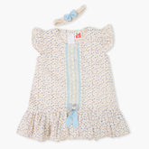 Newborn Girls Half Sleeves Frock - Blue, Newborn Girls Frocks, Chase Value, Chase Value