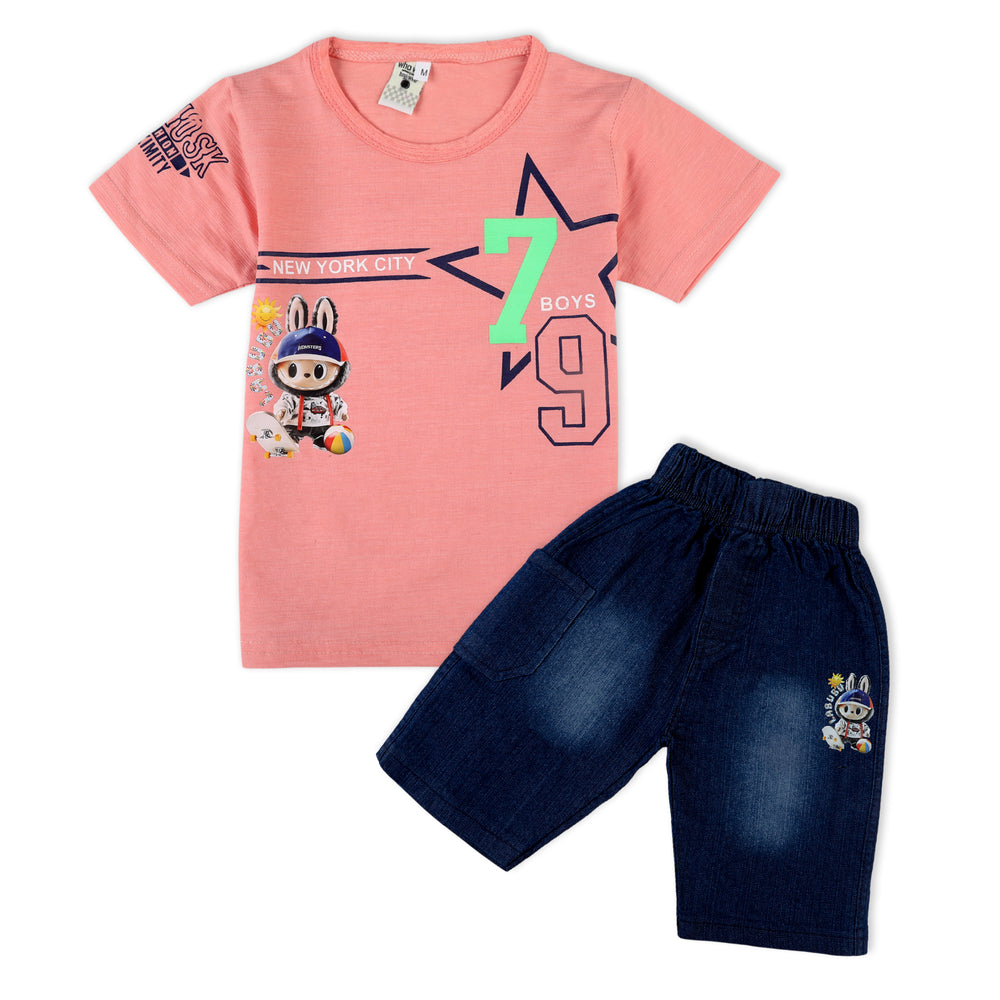 Valuable Boys Half Sleeves Suit - Peach, Boys Sets & Suits, Chase Value, Chase Value