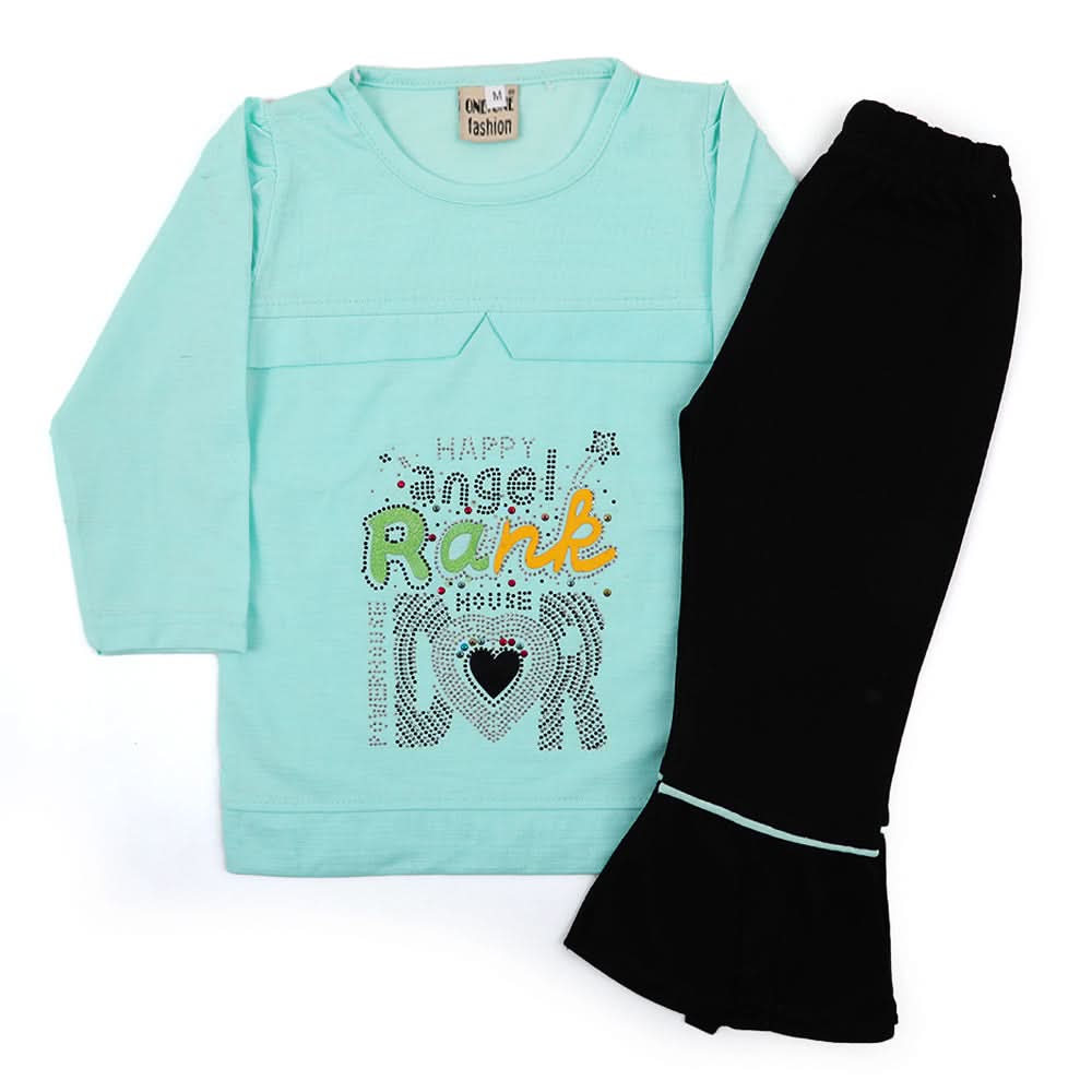 Girl Full Sleeves Tight Suit - Cyan, Girls Suits, Chase Value, Chase Value