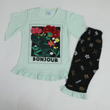 Girls Half Sleeves Suit - Cyan, Girls Suits, Chase Value, Chase Value