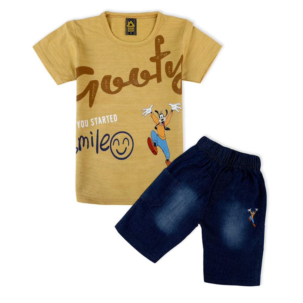 Valuable Boys Half Sleeves Suit - Mustard, Boys Sets & Suits, Chase Value, Chase Value