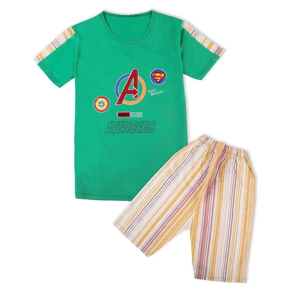Valuable Boys Half Sleeves Short Suit - Green, Boys Sets & Suits, Chase Value, Chase Value