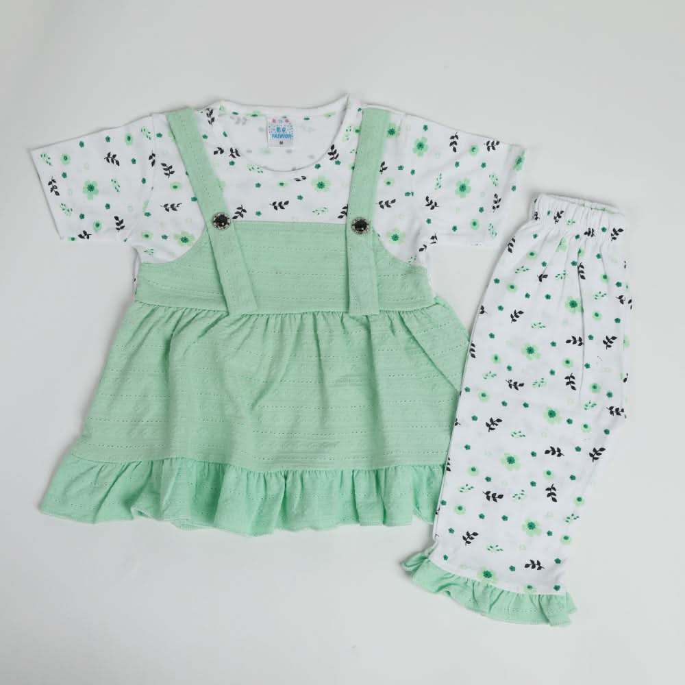 Girls Half Sleeves Suit - Light Green, Girls Suits, Chase Value, Chase Value