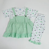 Girls Half Sleeves Suit - Light Green, Girls Suits, Chase Value, Chase Value
