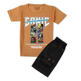 Boys Half Sleeves Suit - Light Brown, Boys Sets & Suits, Chase Value, Chase Value