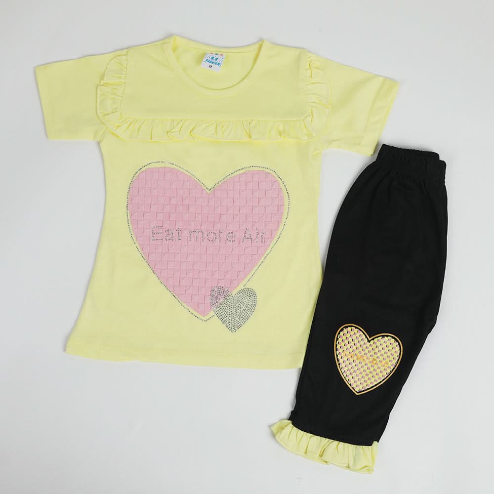Girls Half Sleeves Suit - Yellow, Girls Suits, Chase Value, Chase Value