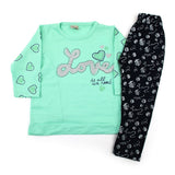 Girl Full Sleeves Tight Suit - Light Green, Girls Suits, Chase Value, Chase Value