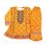 Girl Embroidered Shalwar Suit - Mustard, Girls Shalwar Kameez, Chase Value, Chase Value