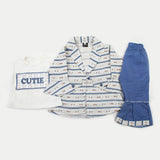 Girl Full Sleeve Co-Ord Set - White, Girls Suits, Chase Value, Chase Value