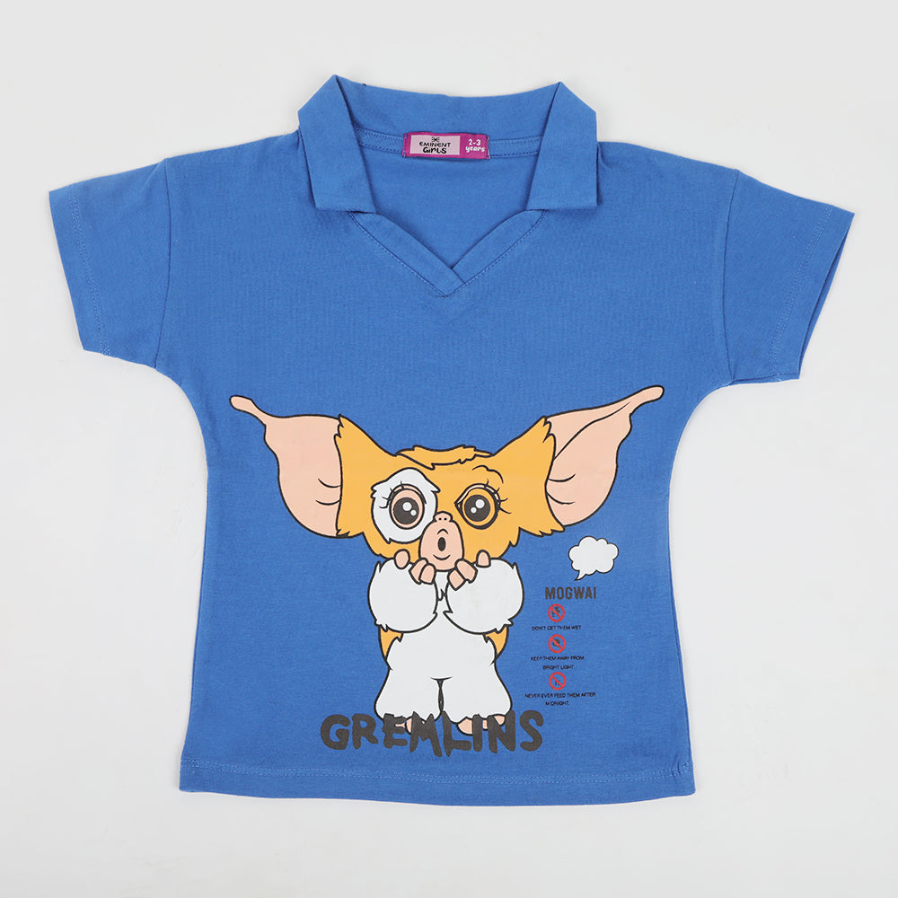 Eminent Girls Half Sleeves T-Shirt - Blue, Girls T-Shirts, Eminent, Chase Value