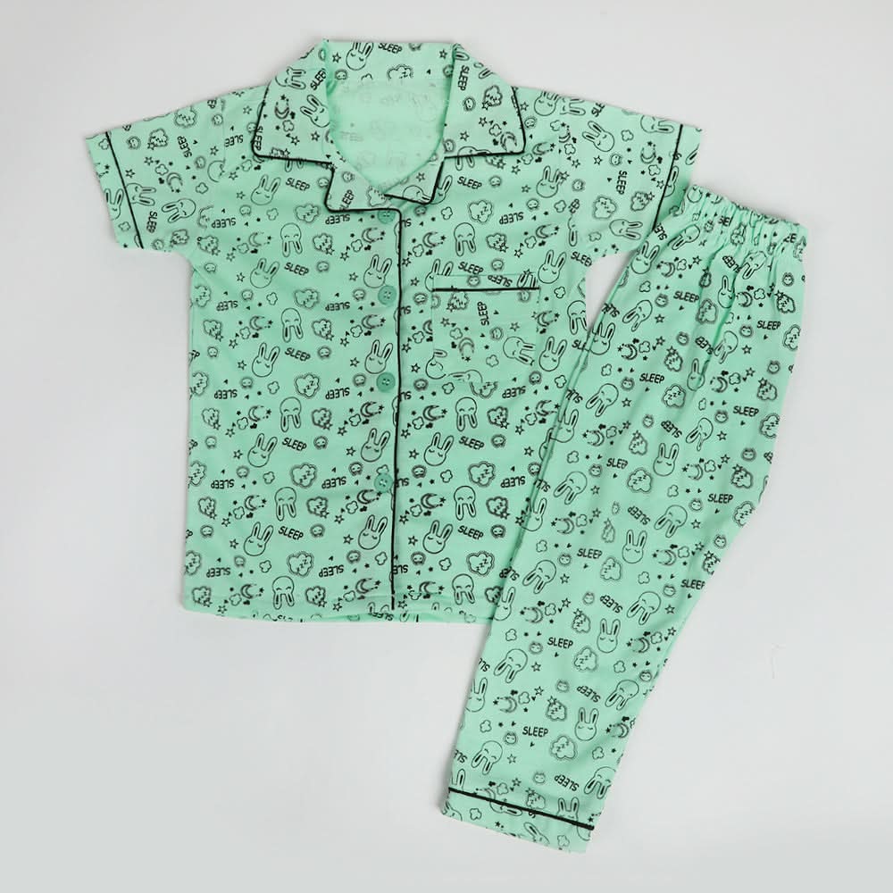 Girls Night Suit - Cyan, Girls Suits, Chase Value, Chase Value