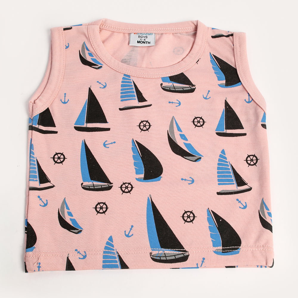 Newborn Boys Sando - Pink, Newborn Boys Shirts & T-Shirts, Chase Value, Chase Value