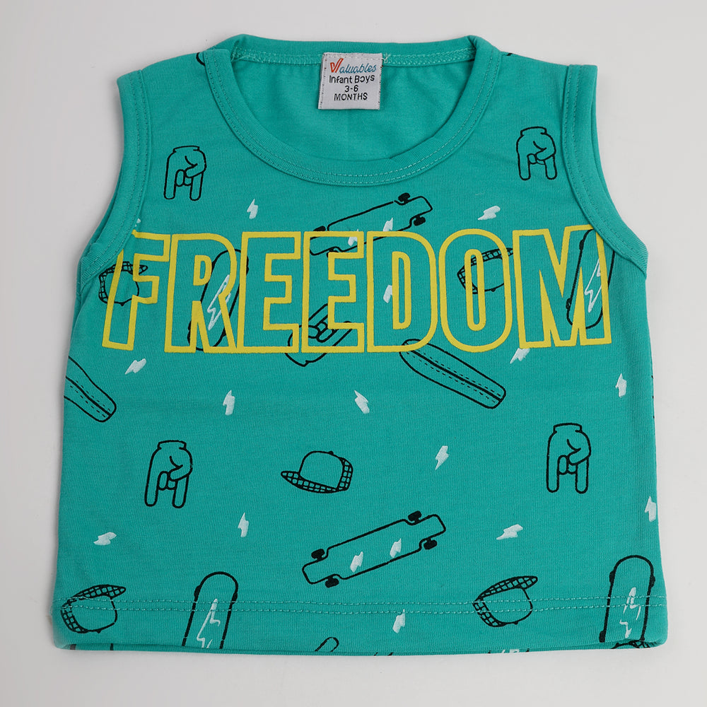 Newborn Boys Sando - Sea Green, Newborn Boys Shirts & T-Shirts, Chase Value, Chase Value