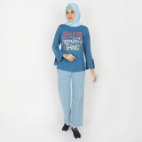 Women's Full Sleeves Top - Steel Blue, Women T-Shirts & Tops, Chase Value, Chase Value