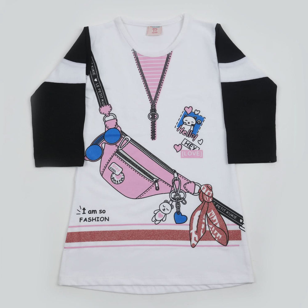 Girls Full Sleeves Top - White, Girls Tops, Chase Value, Chase Value