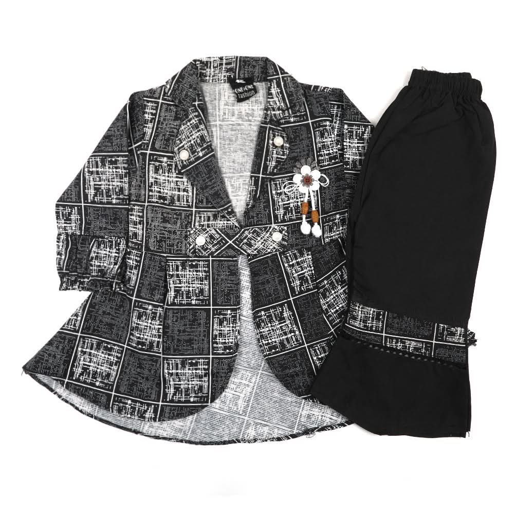 Girl Full Sleeve Co-Ord Set - Black, Girls Suits, Chase Value, Chase Value