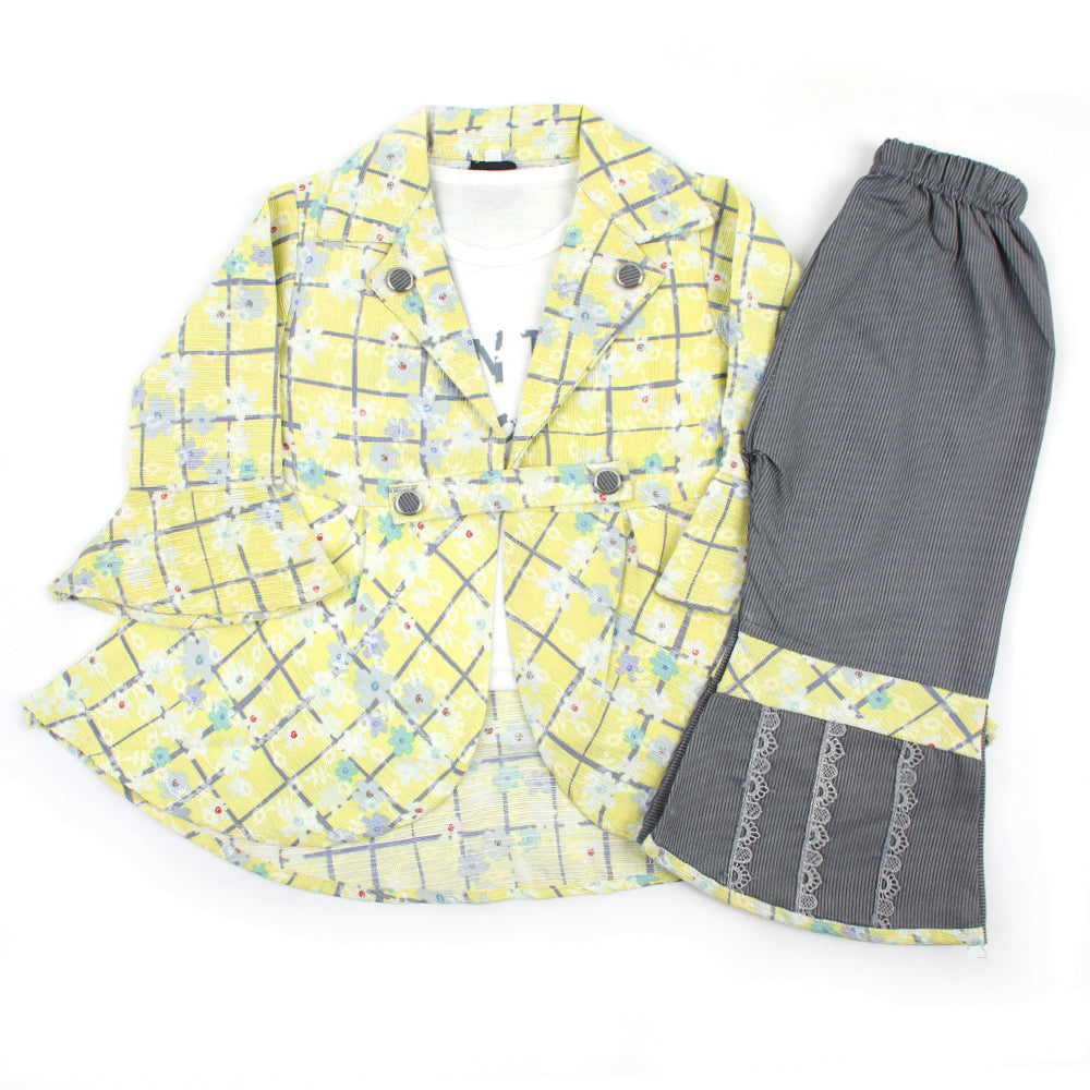 Girl Full Sleeve Co-Ord Set - Lemon, Girls Suits, Chase Value, Chase Value