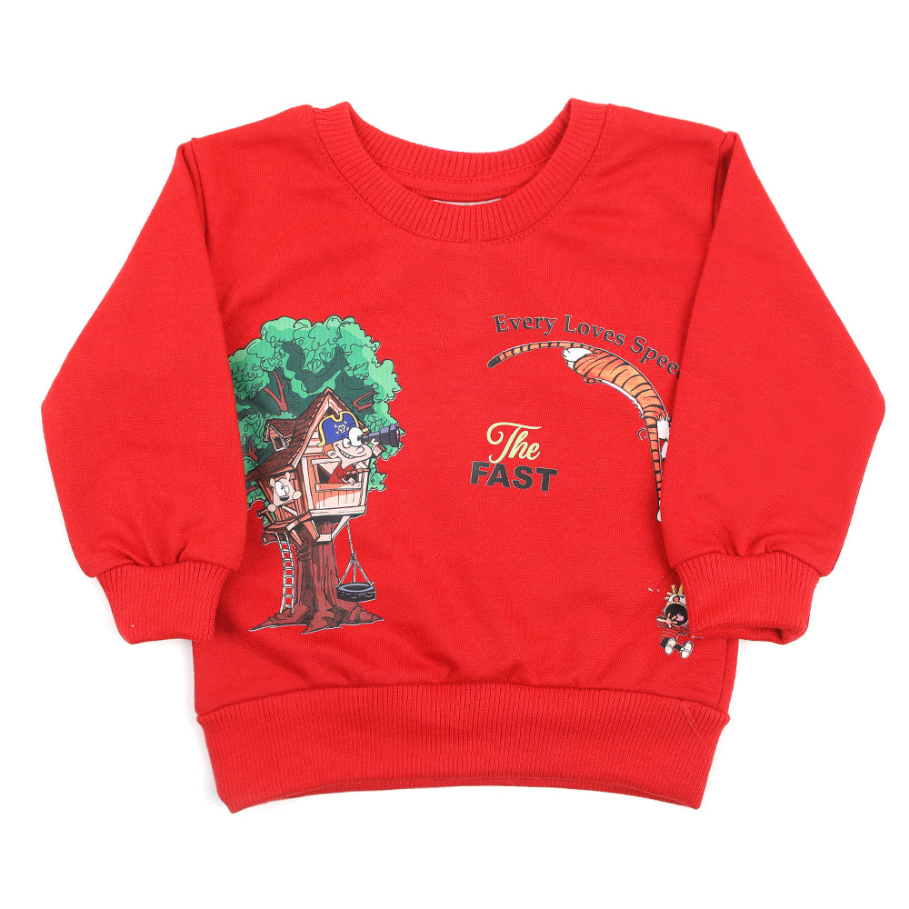 Newborn Boys Full Sleeves T-shirt - Red, Newborn Boys Shirts & T-Shirts, Chase Value, Chase Value