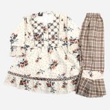 Girl Embroidered Shalwar Suit - Brown, Girls Shalwar Kameez, Chase Value, Chase Value