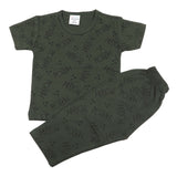 Newborn Boys Round Neck Half Sleeves Night Suit - Dark Green, Newborn Boys Sets & Suits, Chase Value, Chase Value
