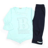 Girls Full Sleeves Tight Suit - Cyan, Girls Suits, Chase Value, Chase Value