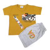 Newborn Boys Half Sleeves Suit - Mustard, Newborn Boys Sets & Suits, Chase Value, Chase Value