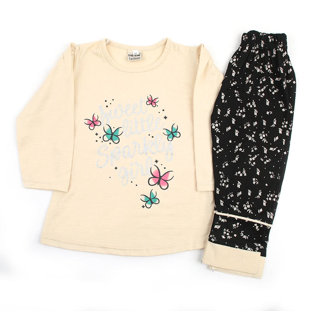 Girl Full Sleeves Tight Suit - Fawn, Girls Suits, Chase Value, Chase Value