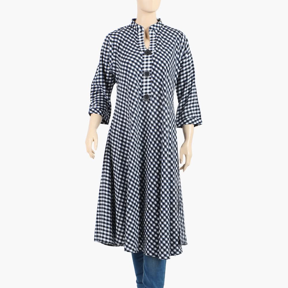 Women's Jalpari Printed Stitched Kurti - Black, Women Ready Kurtis, Chase Value, Chase Value