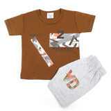 Newborn Boys Half Sleeves Suit - Dark Brown, Newborn Boys Sets & Suits, Chase Value, Chase Value