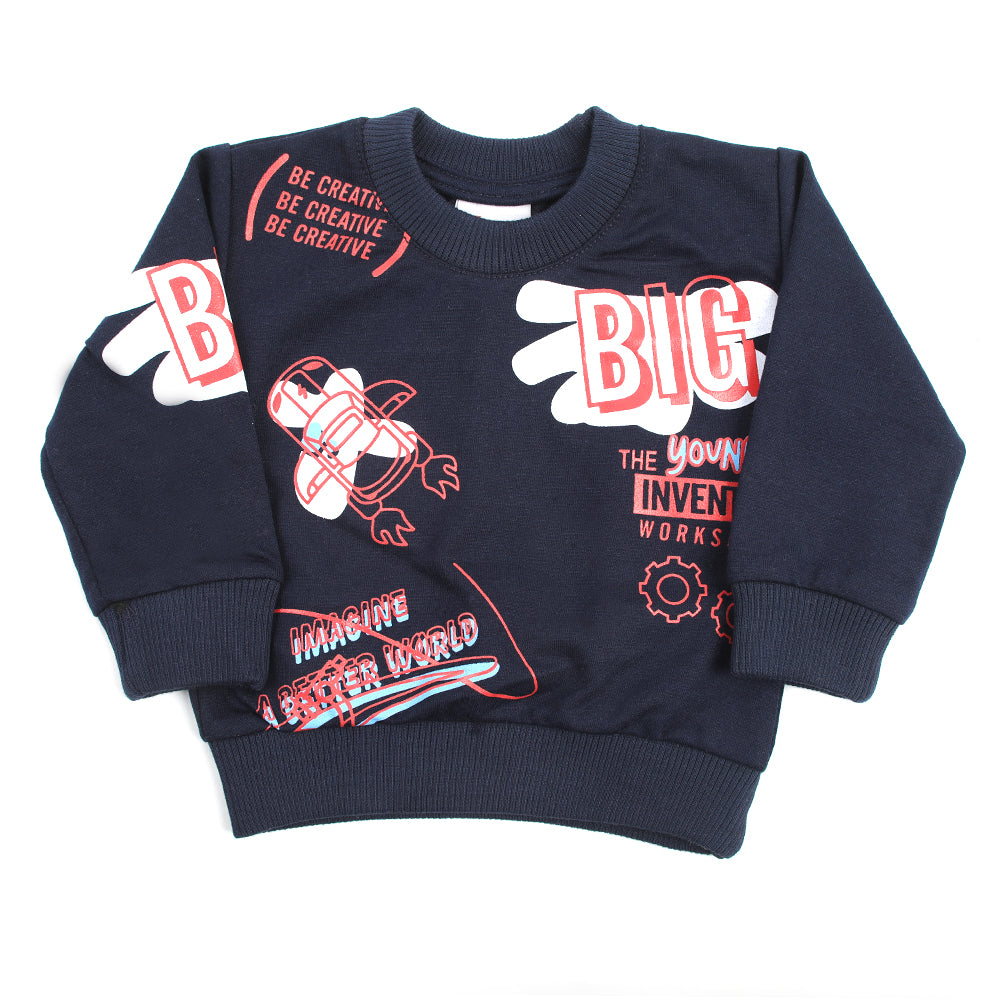 Newborn Boys Full Sleeves T-shirt - Navy Blue, Newborn Boys Shirts & T-Shirts, Chase Value, Chase Value