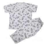Newborn Boys Round Neck Half Sleeves Night Suit - Grey, Newborn Boys Sets & Suits, Chase Value, Chase Value