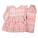 Girls Full Sleeves Flannel Suit - Peach, Girls Suits, Chase Value, Chase Value
