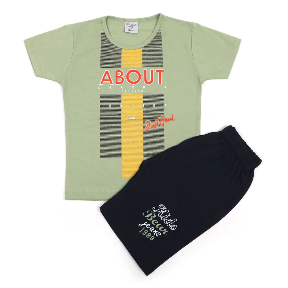 Boys Half Sleeves Short Suit - Sea Green, Boys Sets & Suits, Chase Value, Chase Value