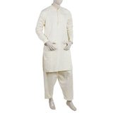 Men's Embroidered Kurta Shalwar Suit - Cream, Men's Shalwar Kameez, Chase Value, Chase Value