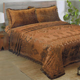 Fancy 3pcs Pallachi Double Bed Sheet - Brown, Single Size Bed Sheet, Chase Value, Chase Value
