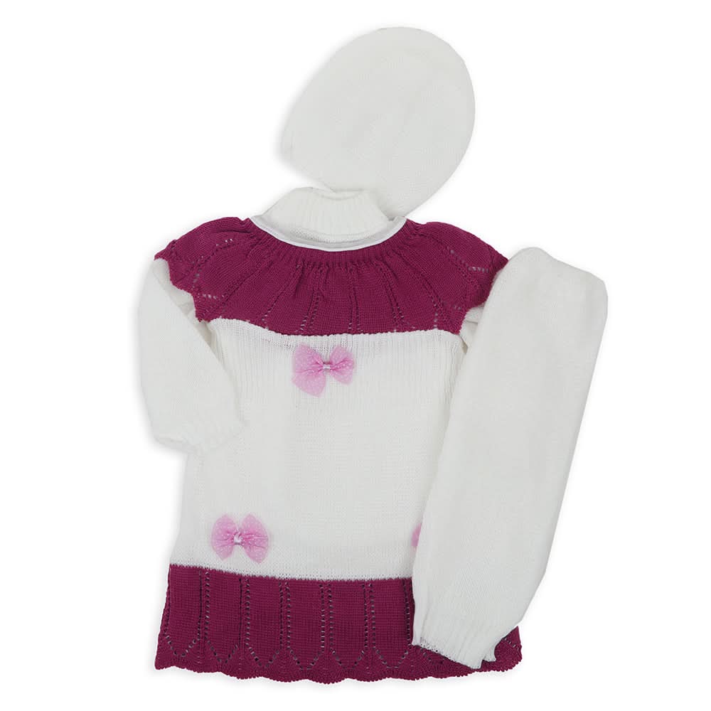 Newborn Girls Full Sleeves Sweater Suit - Purple, Newborn Girls Sets & Suits, Chase Value, Chase Value