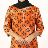 Women'S Printed Co-Ord Set Suit - Orange, Women Co-Ord Set, Chase Value, Chase Value